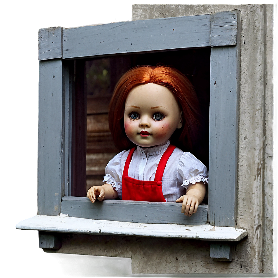 Eerie Doll In Window Png Str61