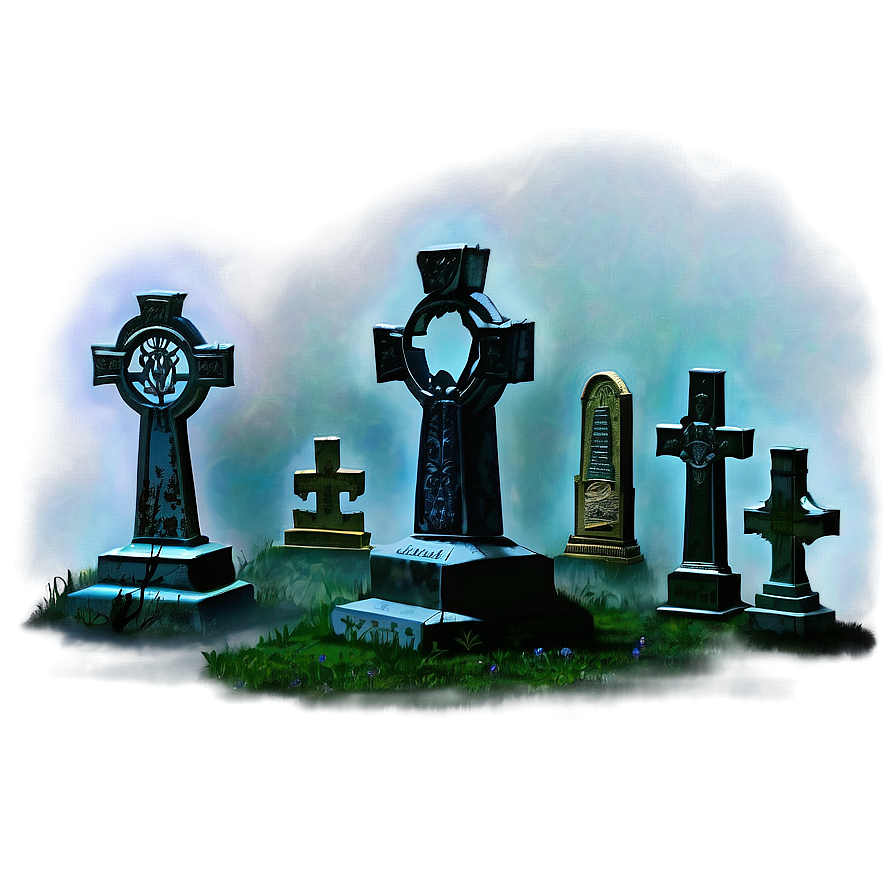 Eerie Graveyard Mist Png 7