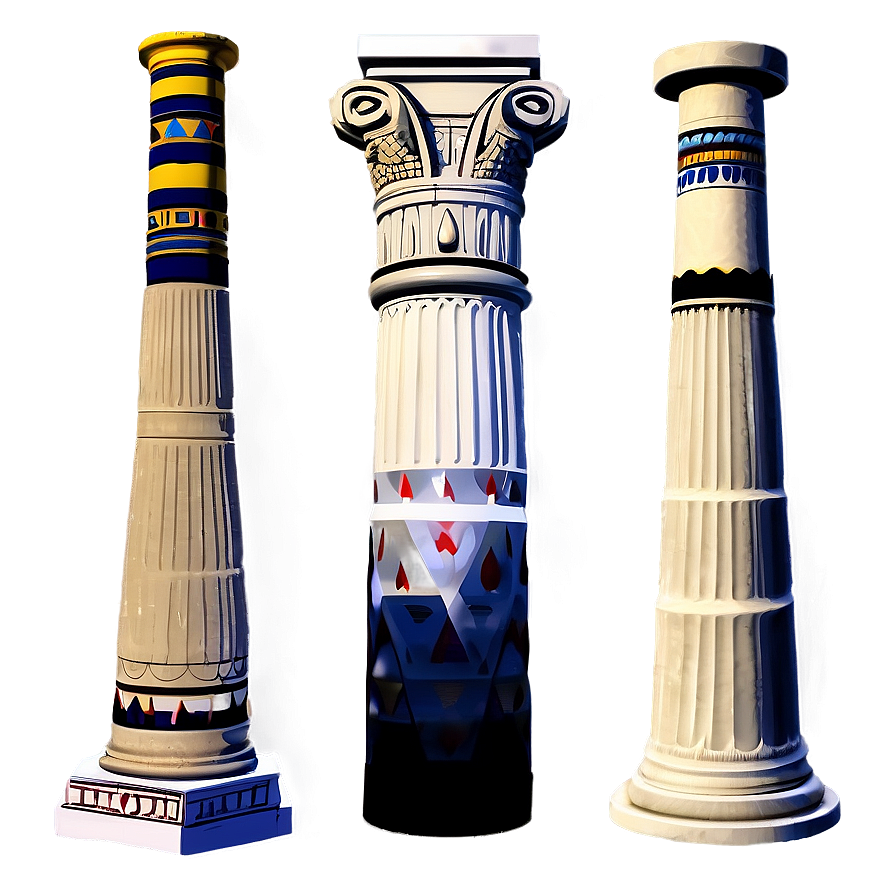 Egyptian Architectural Columns Png Khi