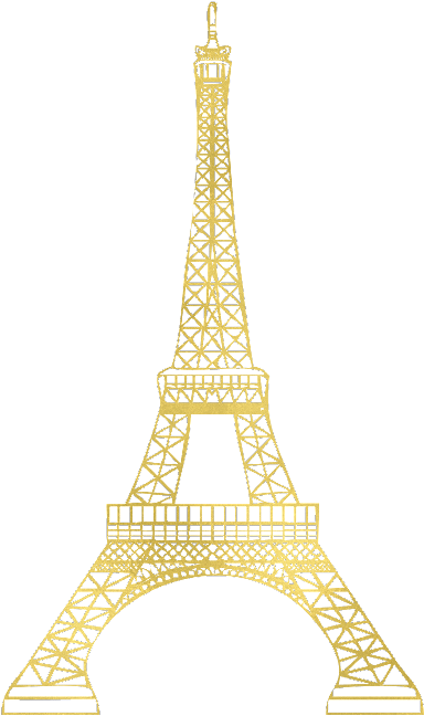 Eiffel Tower Golden Silhouette