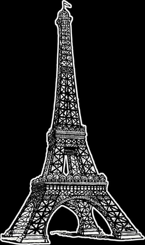 Eiffel Tower Outline Art