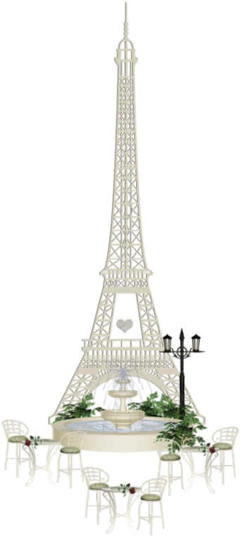 Eiffel Tower Parisian Cafe Setting