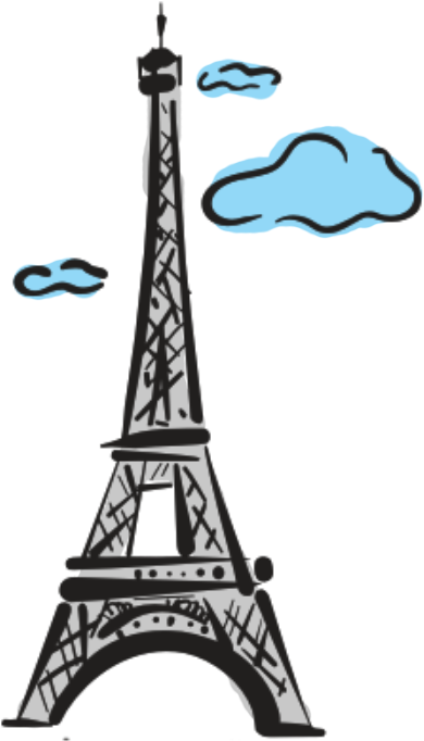 Eiffel Tower Sketchwith Clouds.png