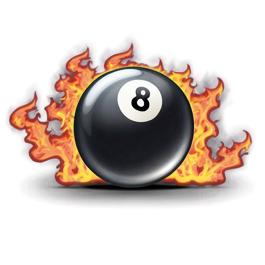 Eight Ball With Flames Png 53