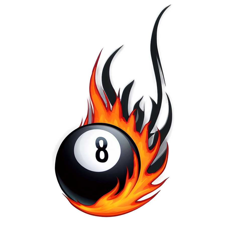 Eight Ball With Flames Png Uau42