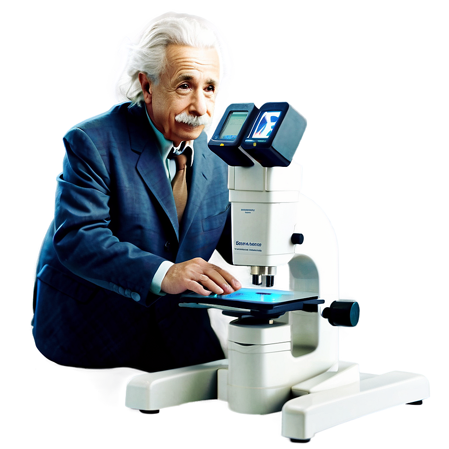 Einstein And Microscope Png Ame