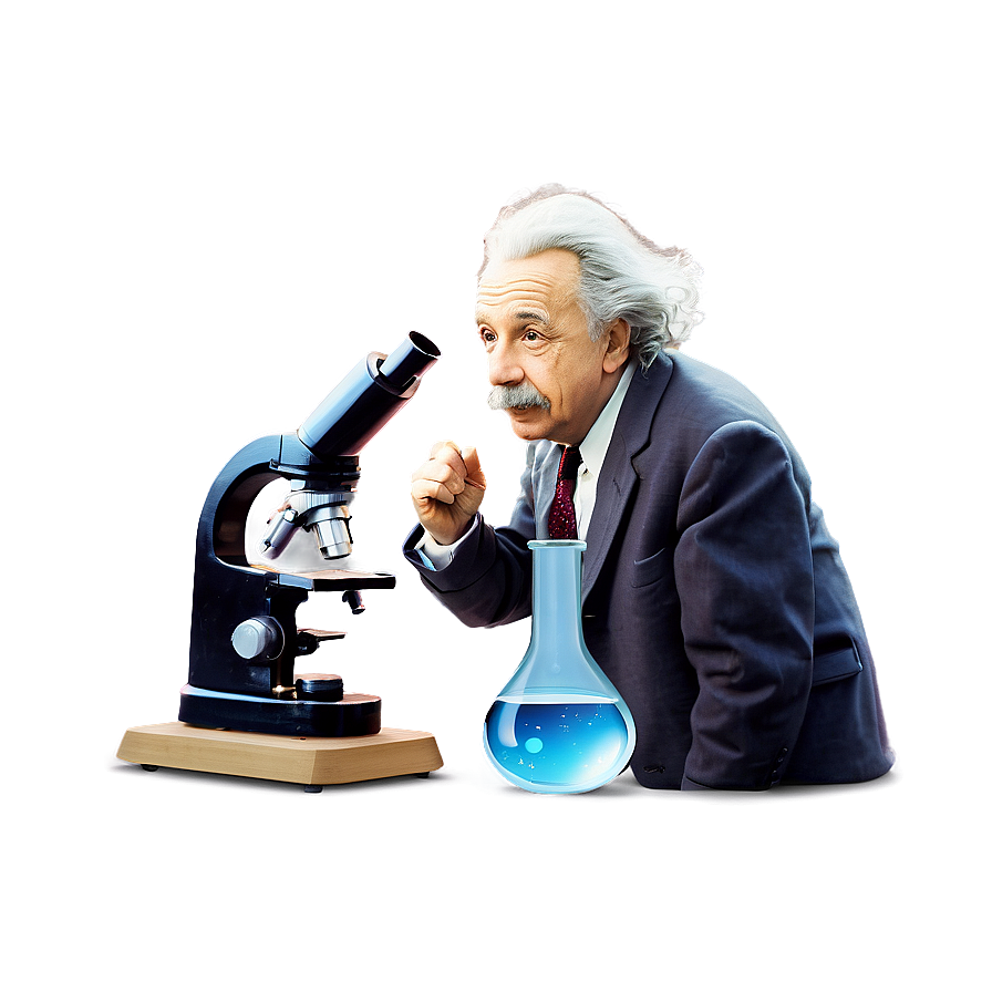 Einstein And Microscope Png Hsg