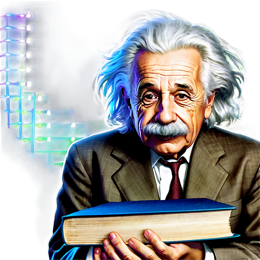 Einstein With Books Png Off