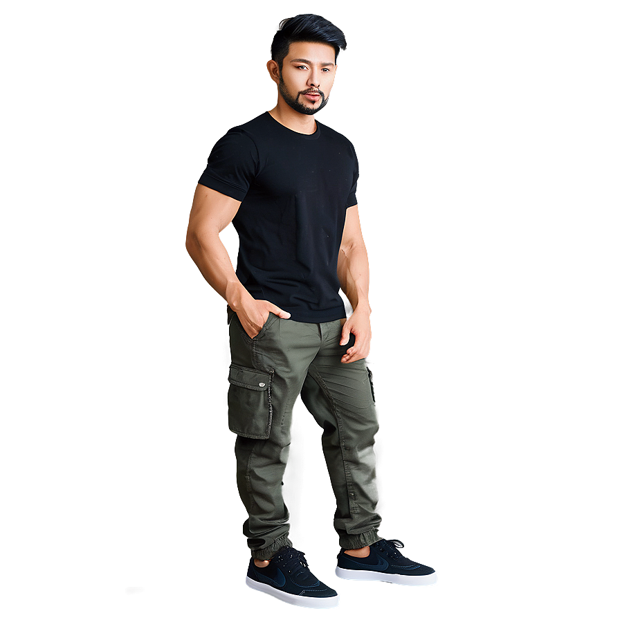 Elastic Waist Cargo Pants Png Nph64