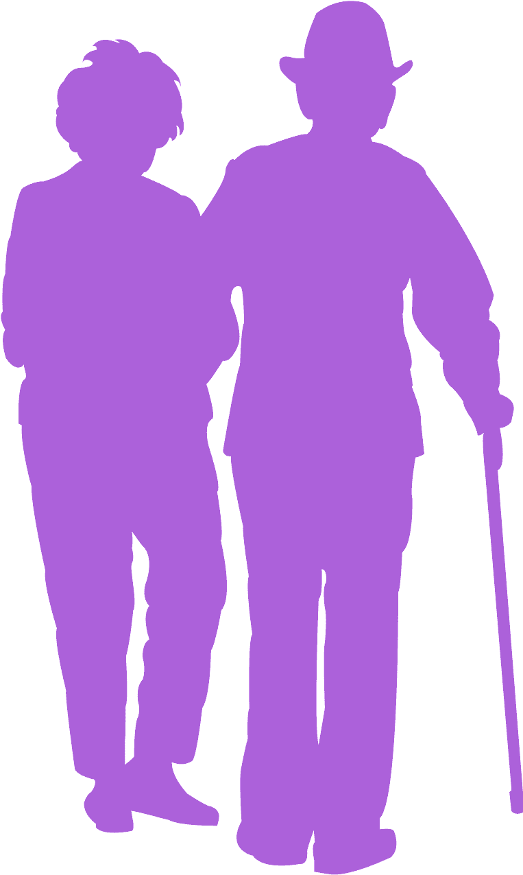 Elderly Couple Silhouette