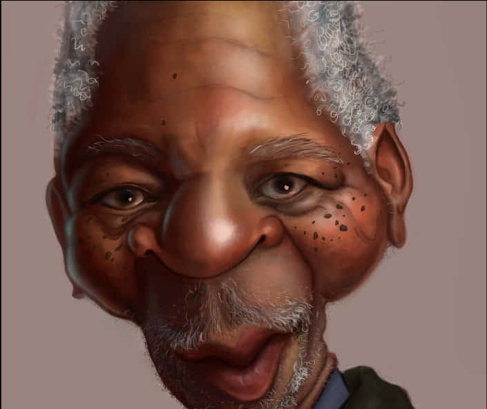 Elderly Man Caricature Artwork