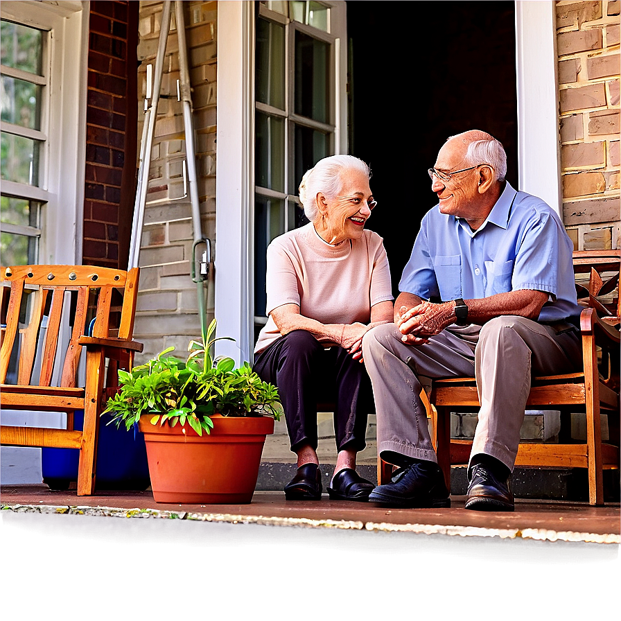 Elderly People Sitting On Porch Png 05252024