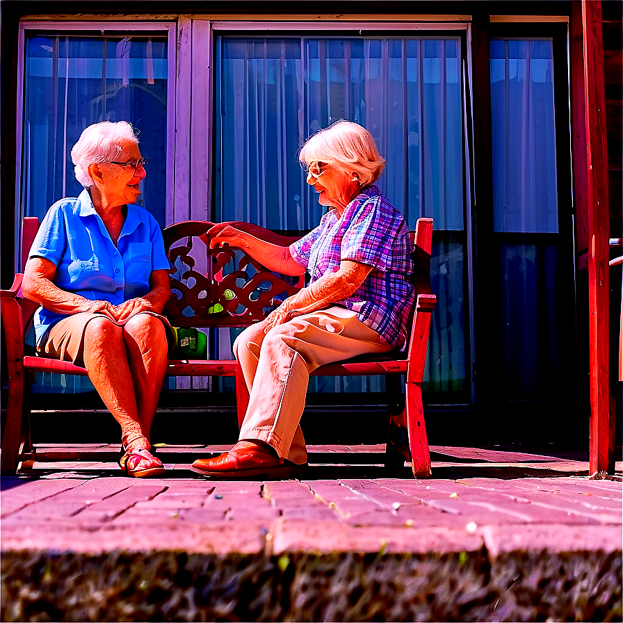 Elderly People Sitting On Porch Png Aaf60