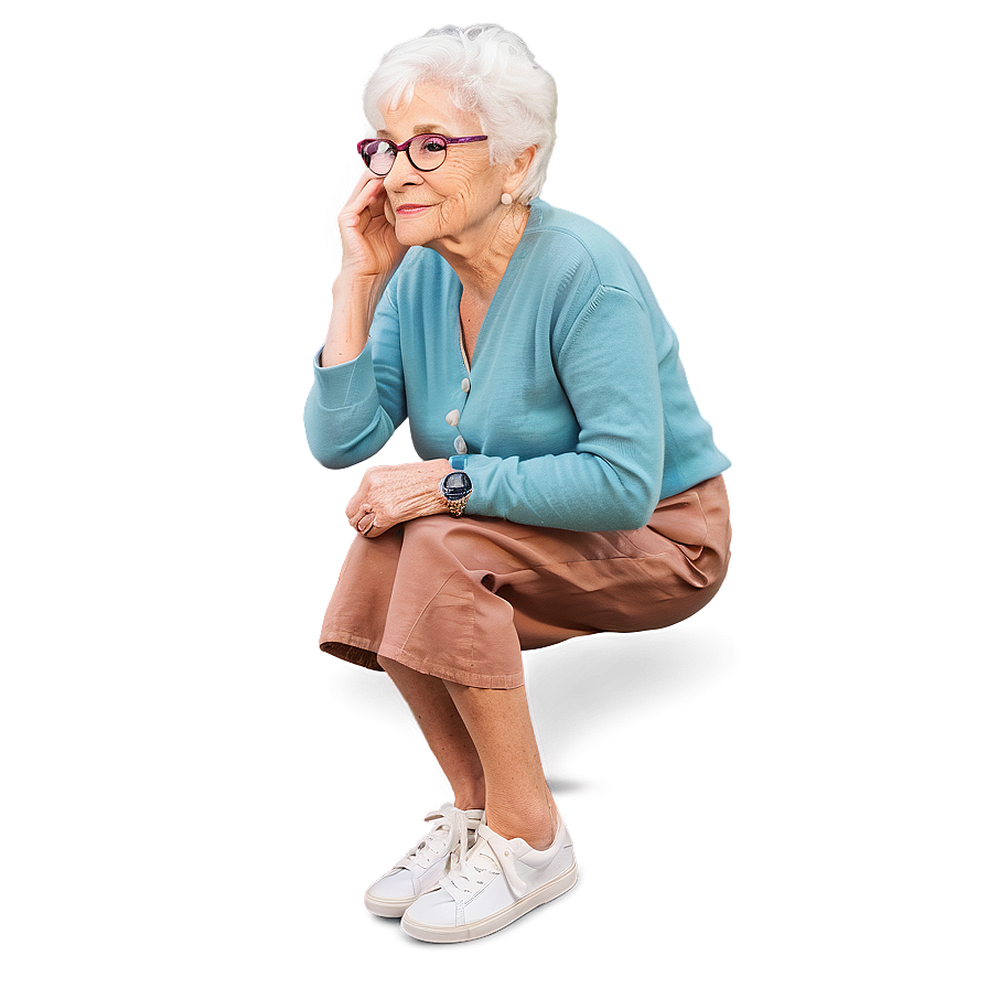 Elderly Woman In Glasses Png Bke