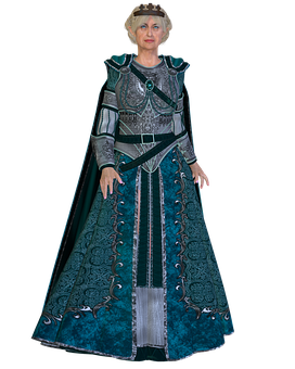 Elderly Womanin Fantasy Armor Costume