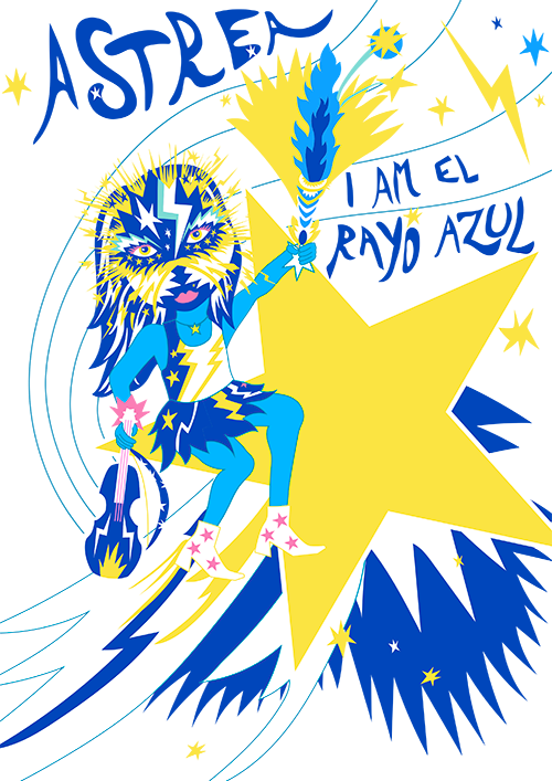 Electric Azul Warrior Illustration