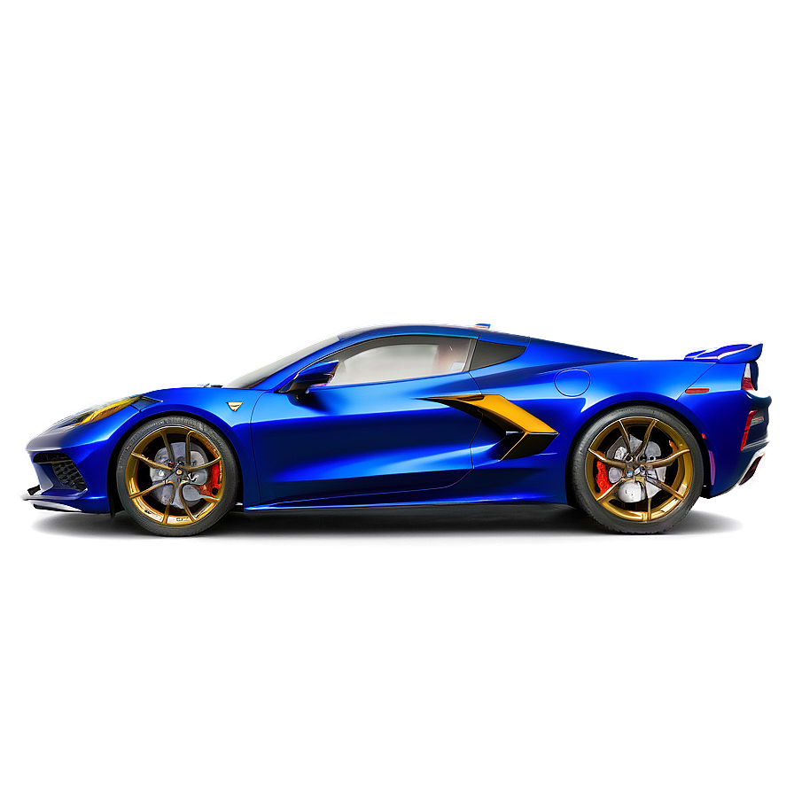 Electric Blue Corvette C8 Png 06252024