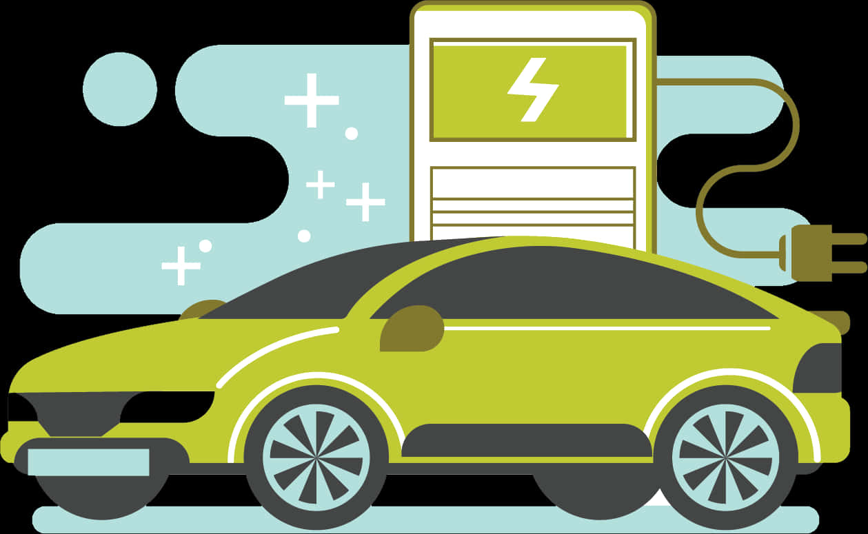 Electric Car Charging Vector Illustration