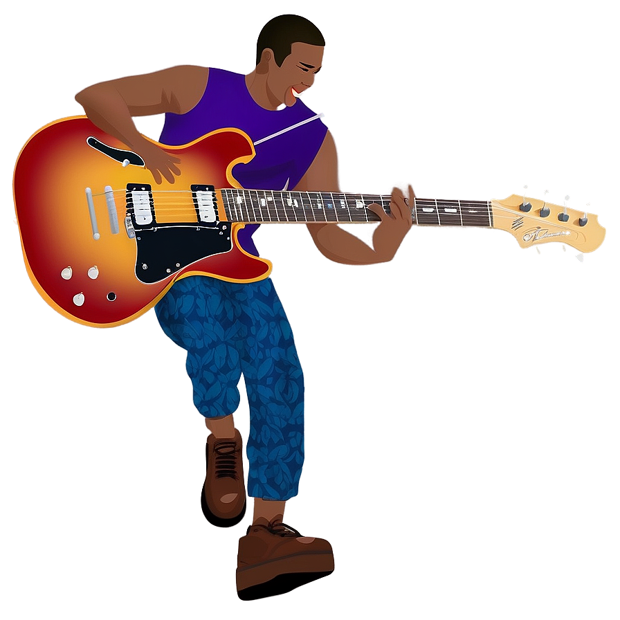 Electric Guitar In Action Png Wls