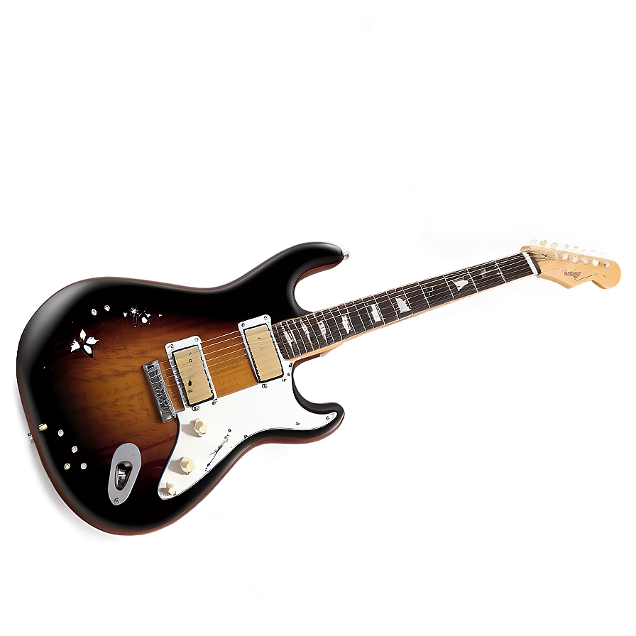 Electric Guitar With Stars Png 05252024