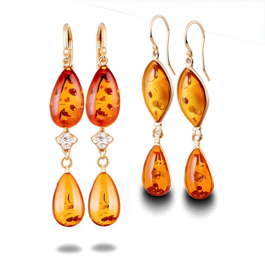 Elegant Amber Earrings Png Qgx5