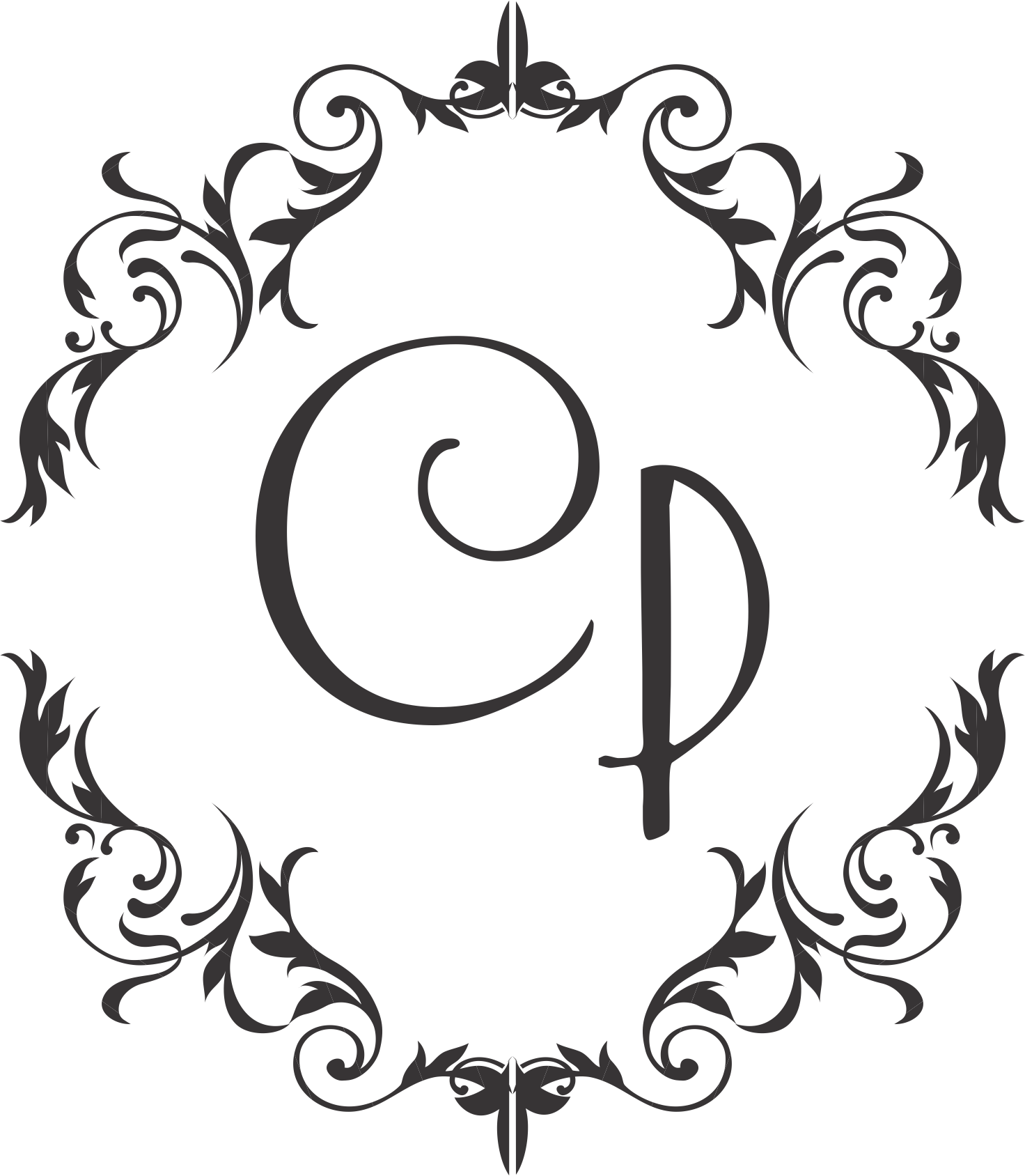 Elegant Arabesque Monogram C D