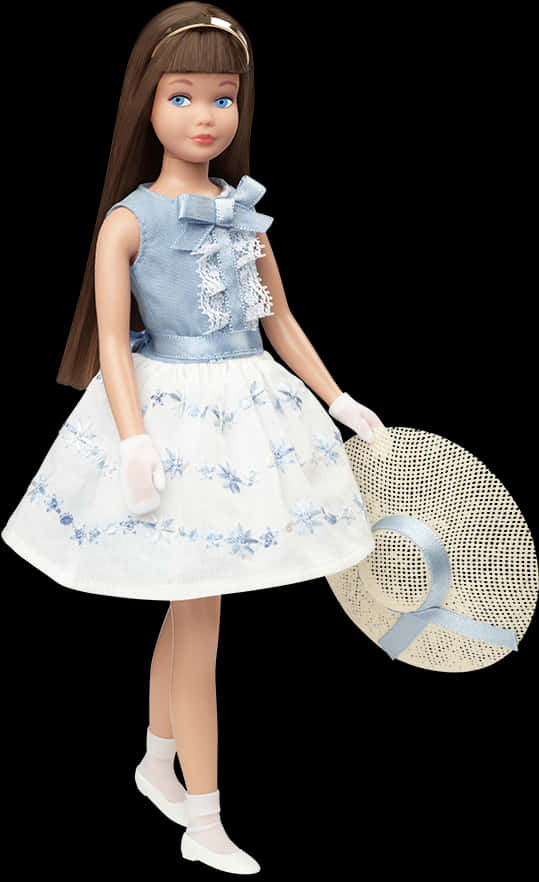 Elegant Barbie Dollin Blue Dress