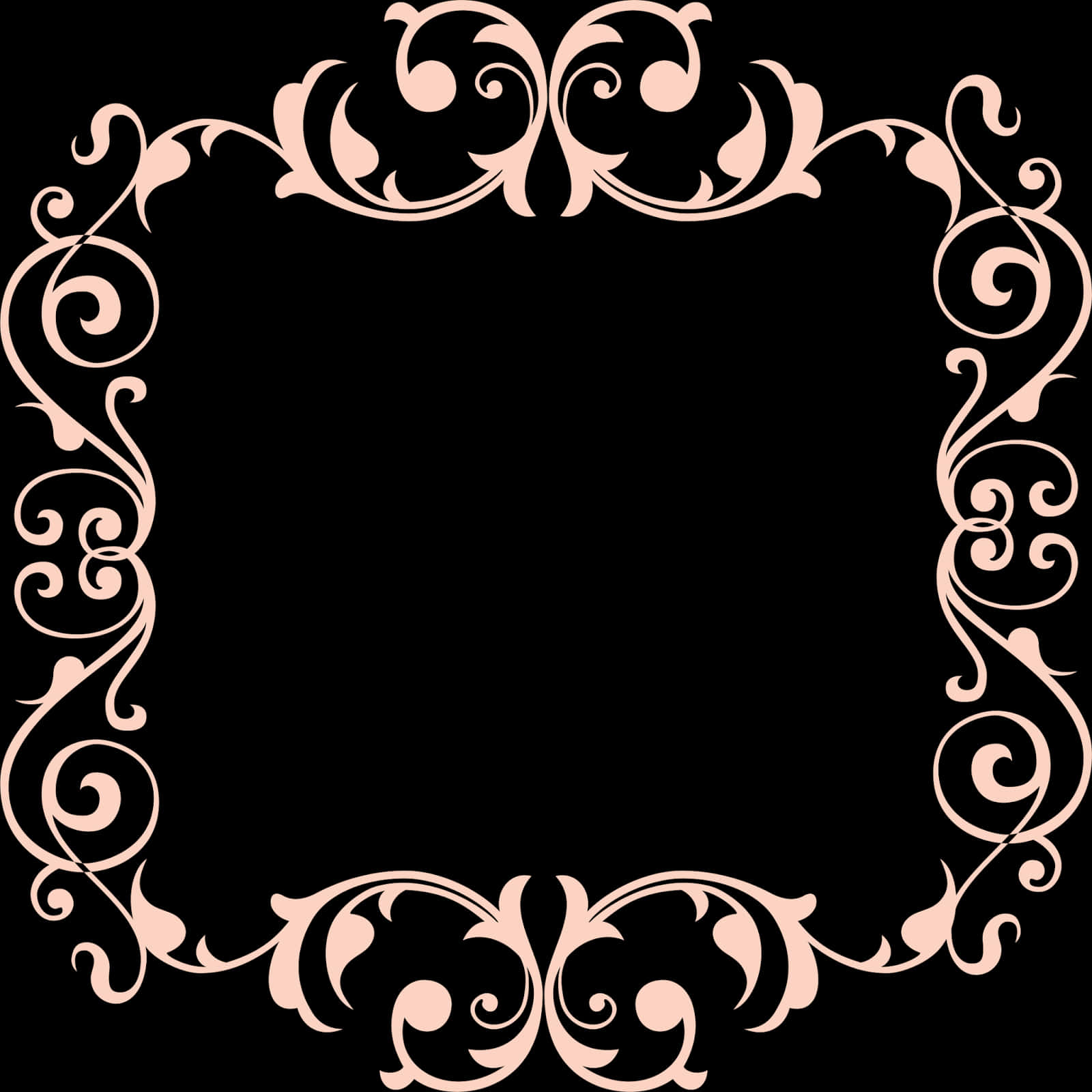 Elegant Black Gold Arabesque Frame