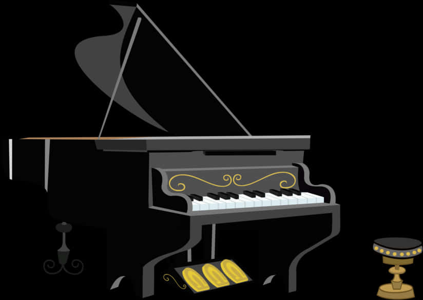 Elegant Black Grand Piano