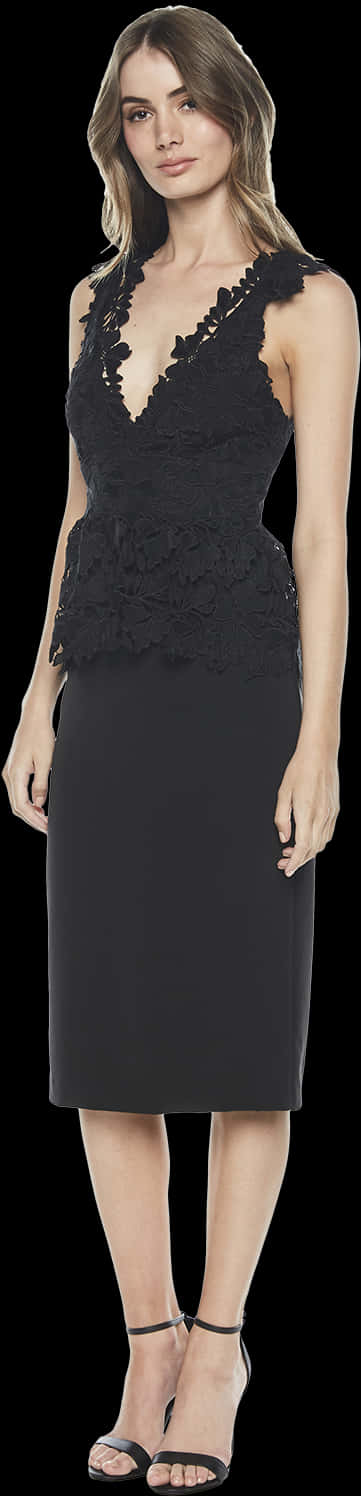 Elegant Black Lace Cocktail Dress