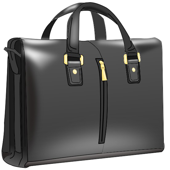 Elegant Black Leather Briefcase