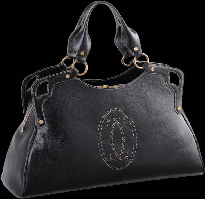 Elegant Black Leather Handbag