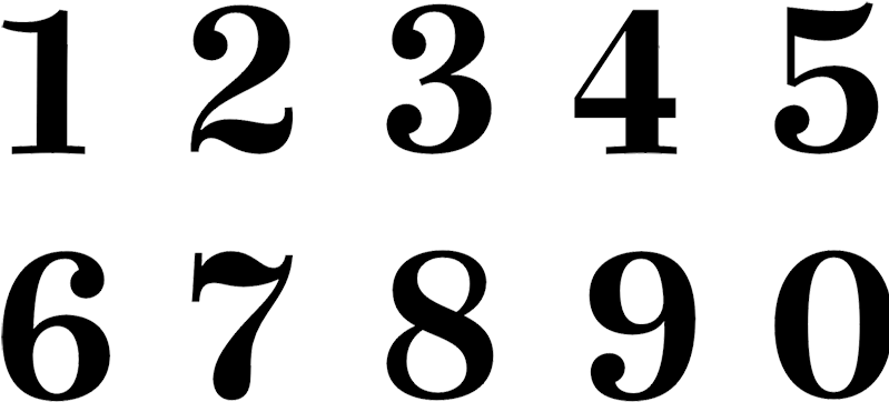 Elegant Black Numbers Set