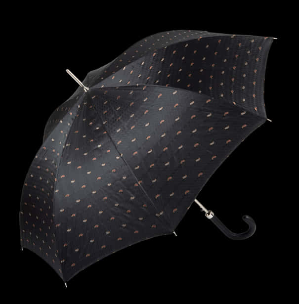 Elegant Black Polka Dot Umbrella