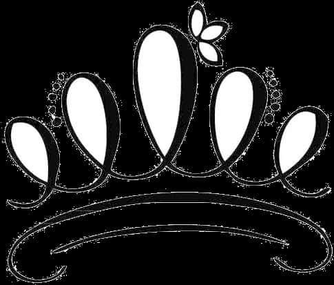 Elegant Black Princess Crown Graphic