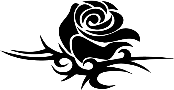 Elegant Black Rose Tattoo Design