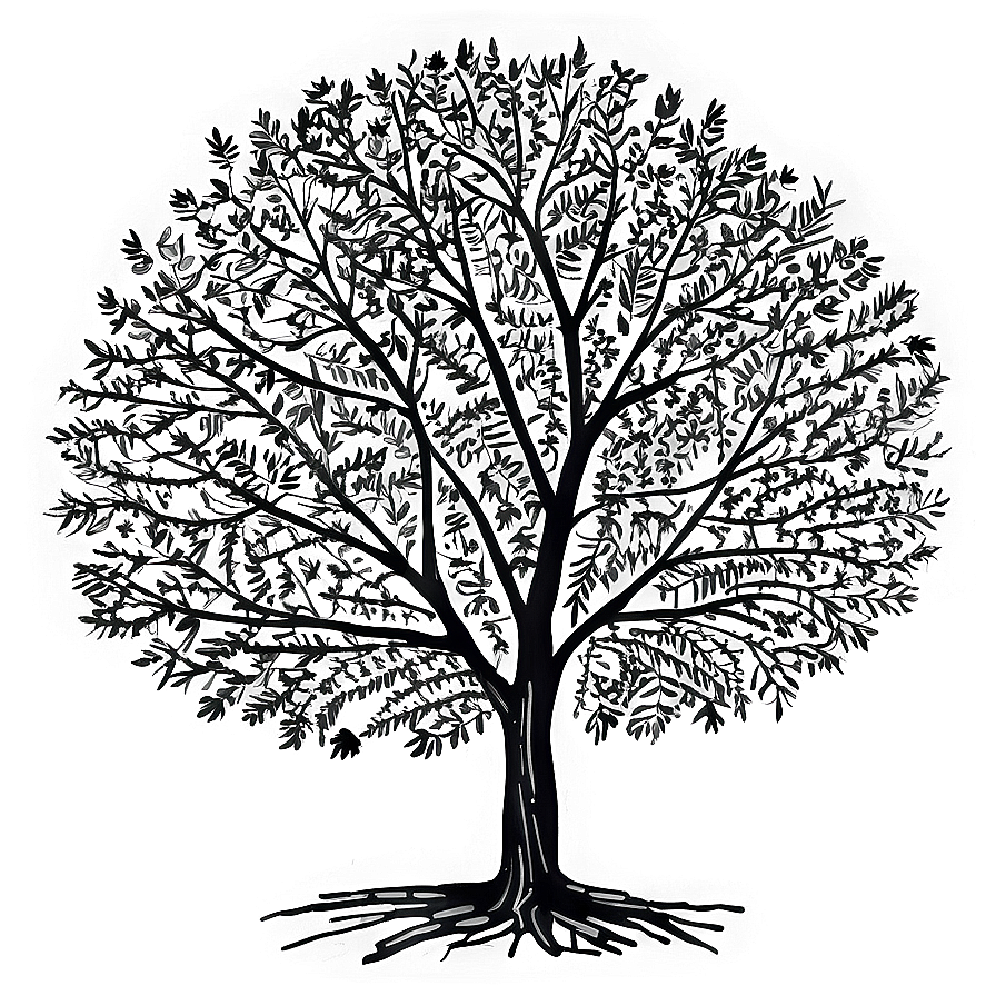 Elegant Black Tree Drawing Png 06212024