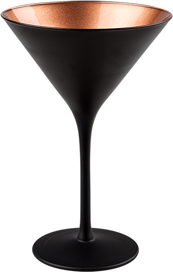 Elegant Blackand Copper Martini Glass