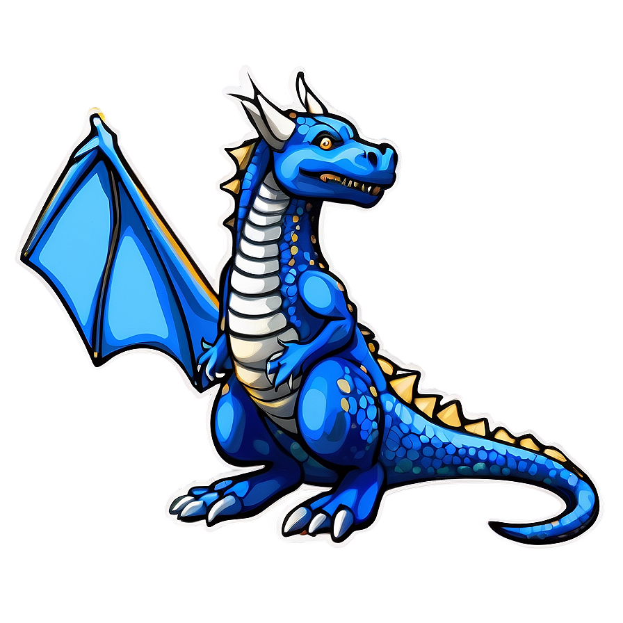 Elegant Blue Dragon Sketch Png Dpx99