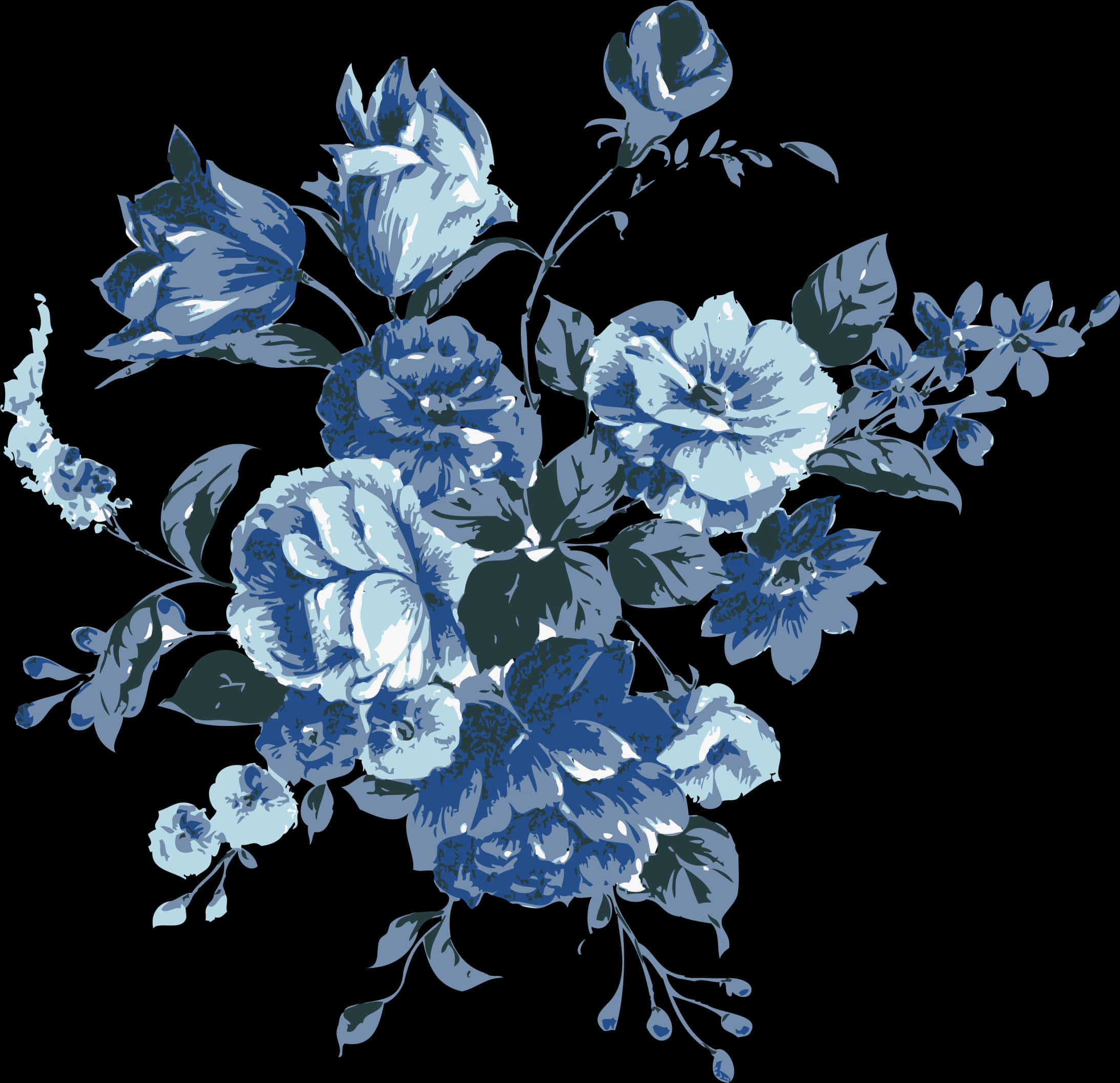 Elegant Blue Floral Design