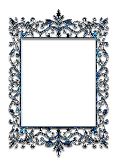 Elegant Blue Floral Frame