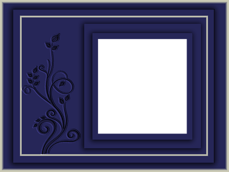 Elegant Blue Floral Frame