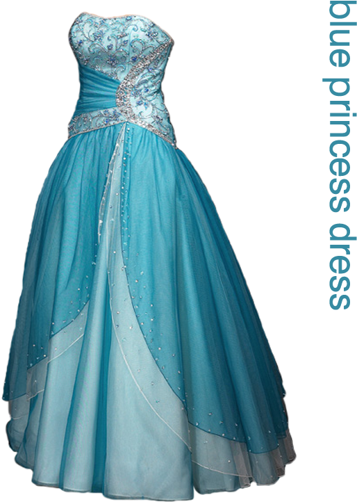 Elegant Blue Princess Gown