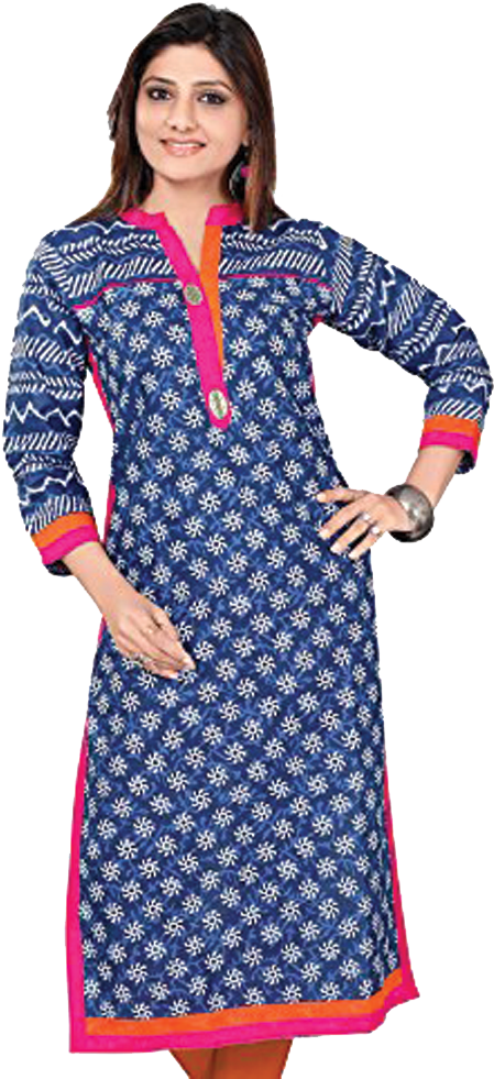 Elegant Blue Printed Kurti