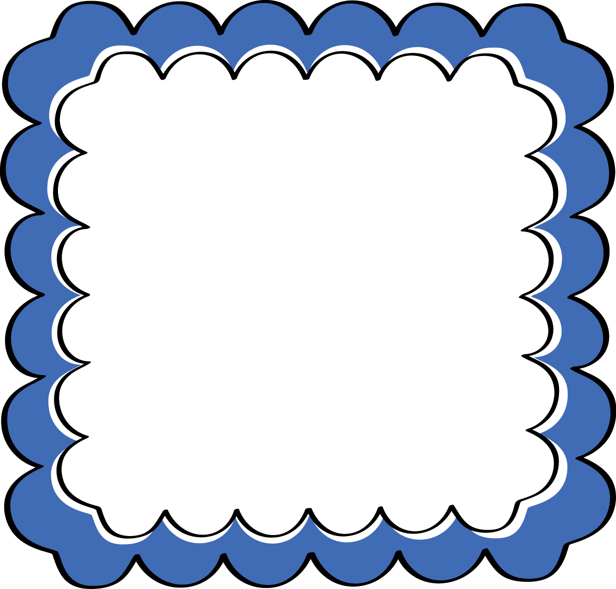 Elegant Blue Scalloped Frame