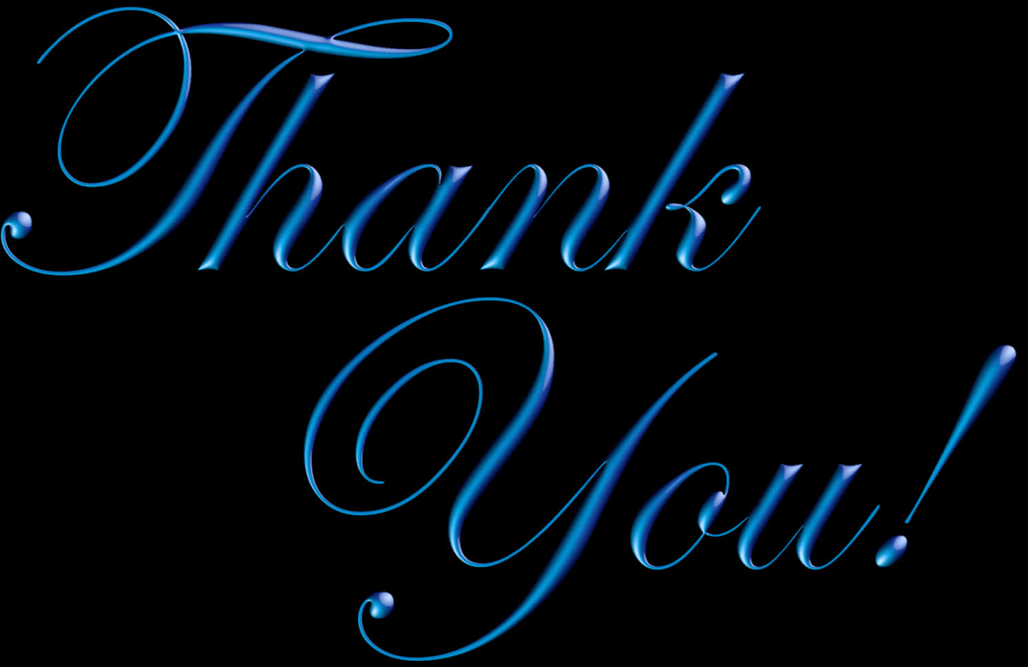 Elegant Blue Thank You Text