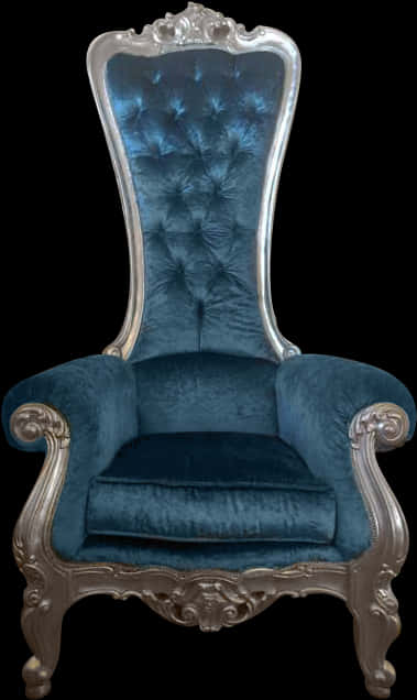 Elegant Blue Velvet Armchair