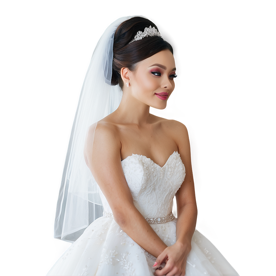 Elegant Bride Portrait Png 36