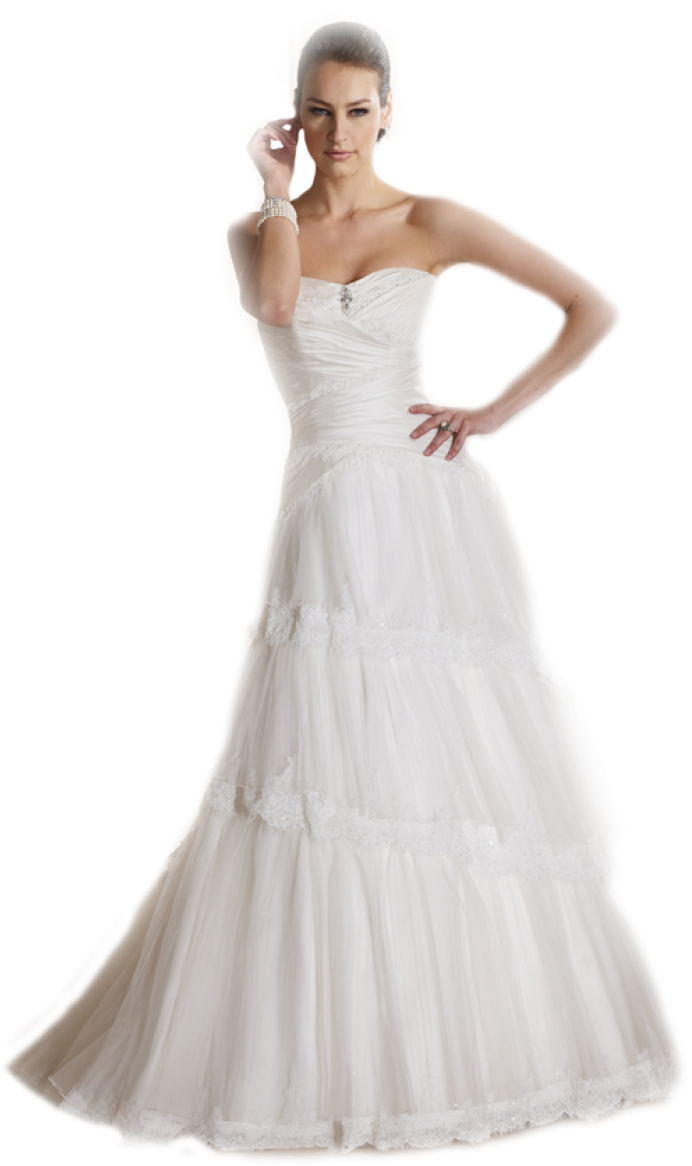 Elegant Bridein White Gown