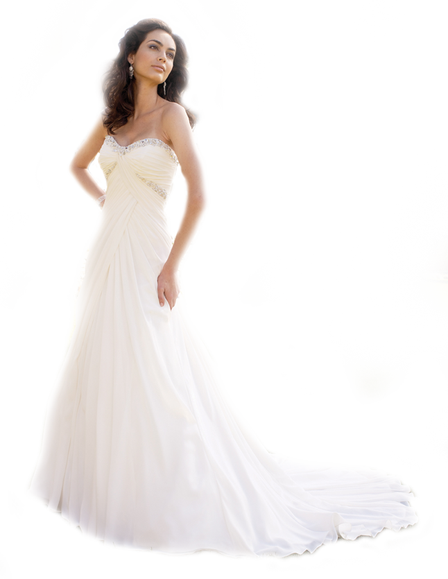 Elegant Bridein White Gown